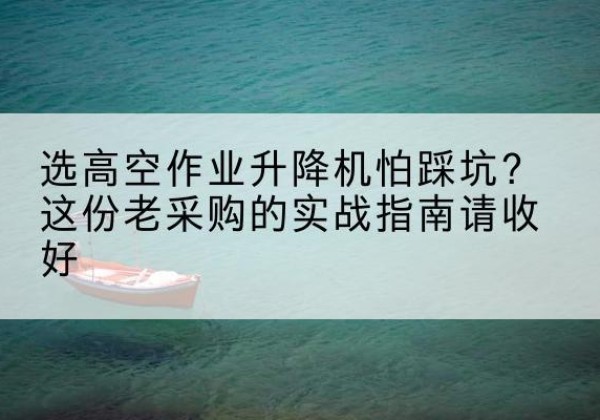 海宁高空作业升降机厂家推荐-选高空作业升降机怕踩坑？这份老采购的实战指南请收好